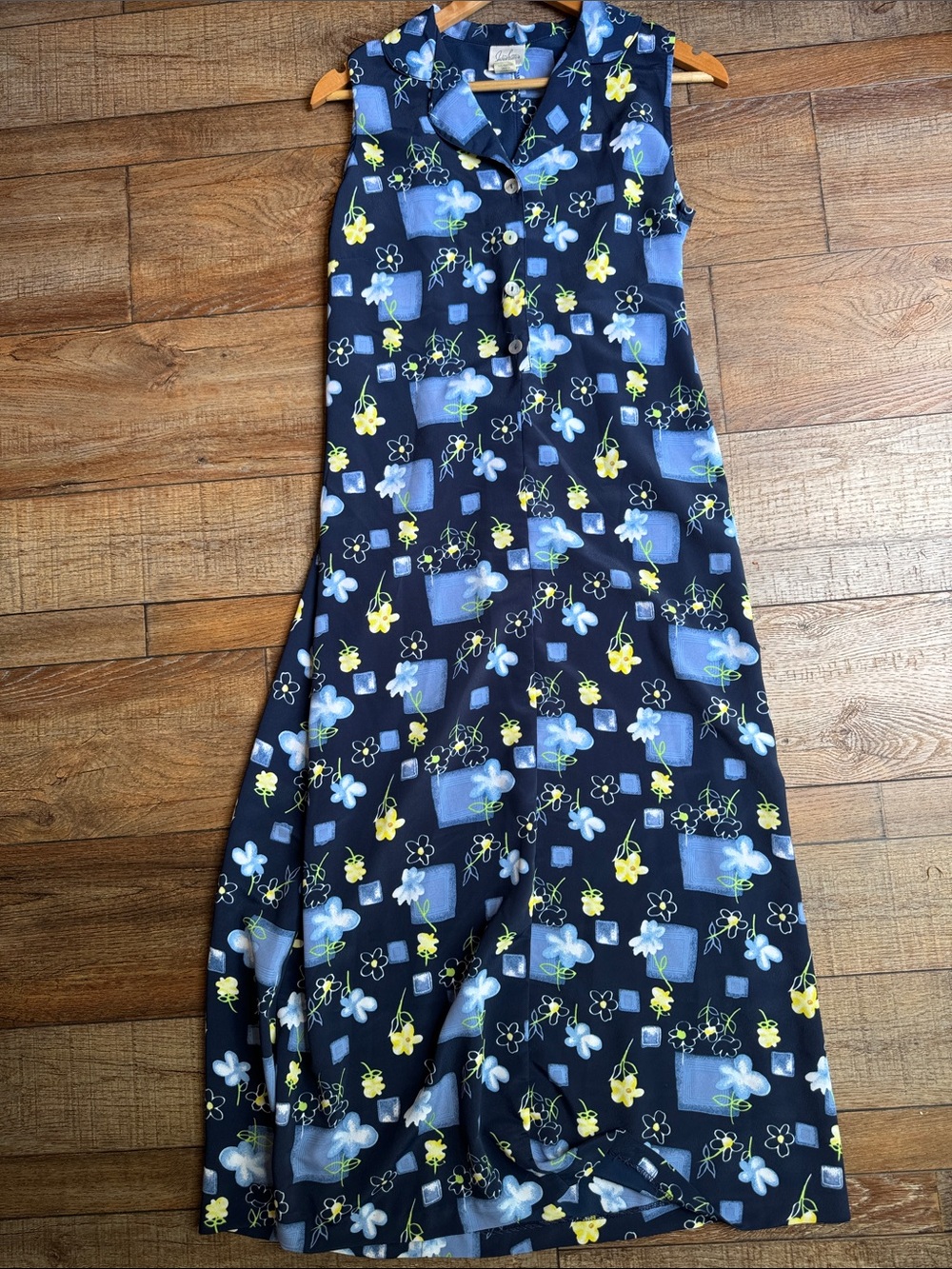 Vintage Jaclyn Smith Navy Floral Maxi Dress
